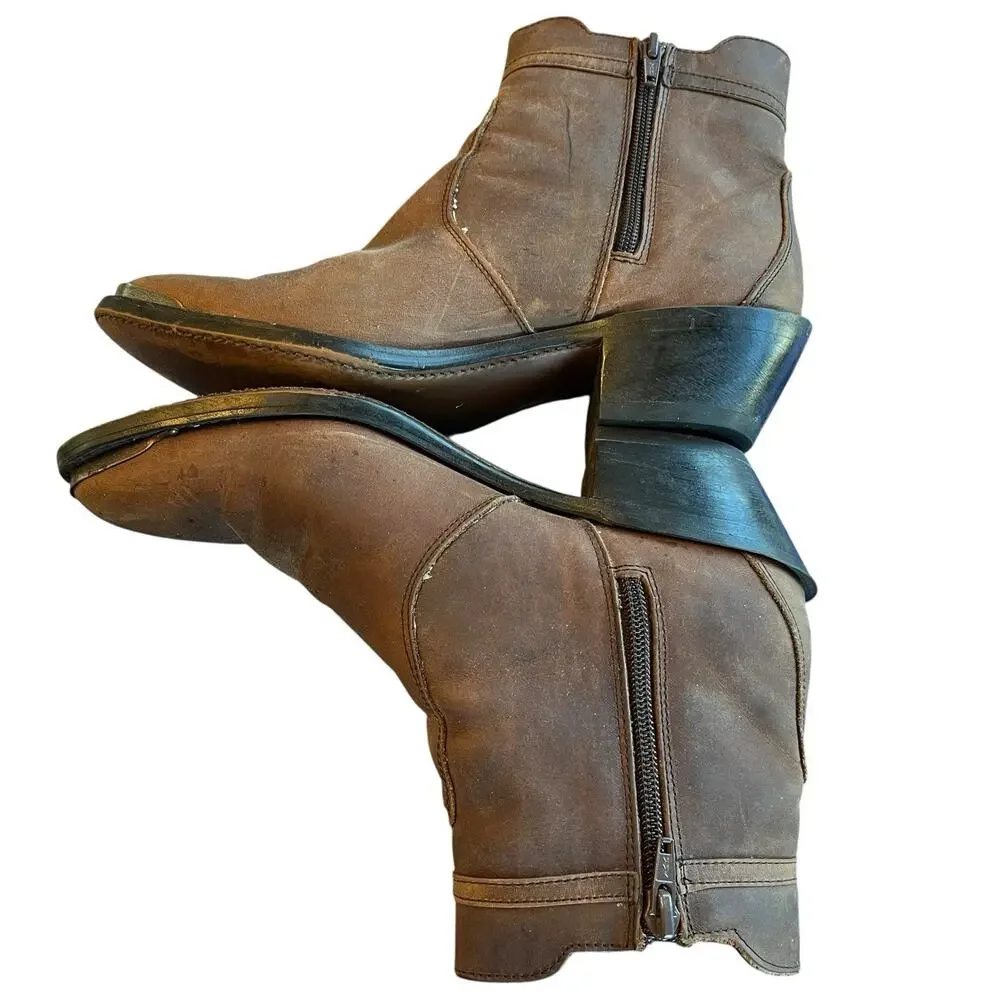 Durango Booties Boots Women Size 7.5M Brown Leather Western Cowgirl Rodeo Retro